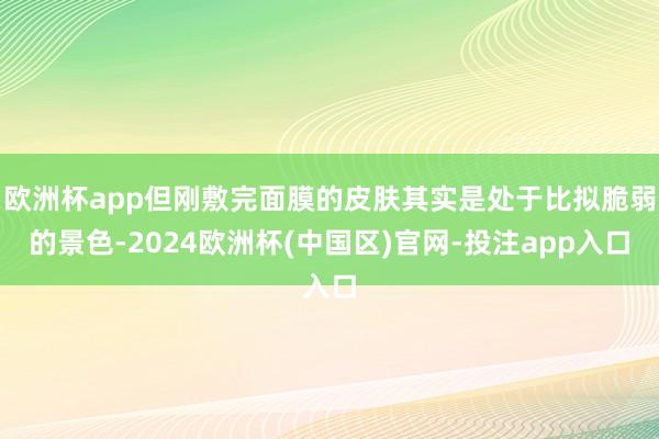 欧洲杯app但刚敷完面膜的皮肤其实是处于比拟脆弱的景色-2024欧洲杯(中国区)官网-投注app入口