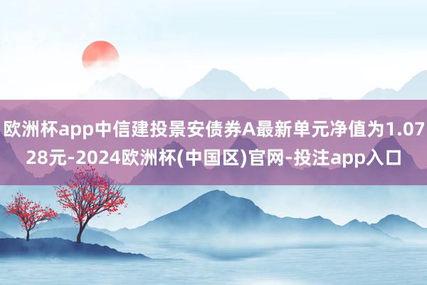 欧洲杯app中信建投景安债券A最新单元净值为1.0728元-2024欧洲杯(中国区)官网-投注app入口