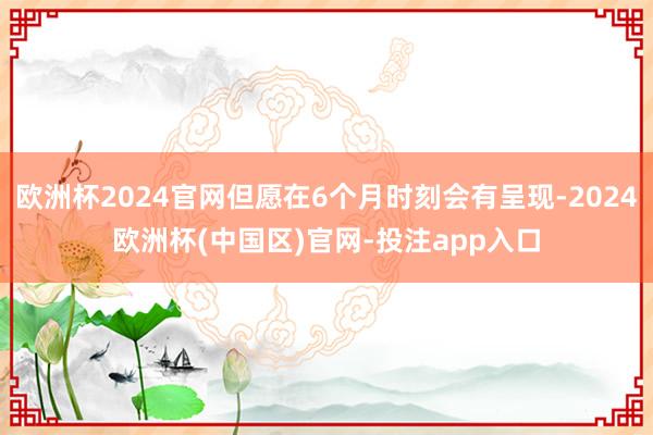 欧洲杯2024官网但愿在6个月时刻会有呈现-2024欧洲杯(