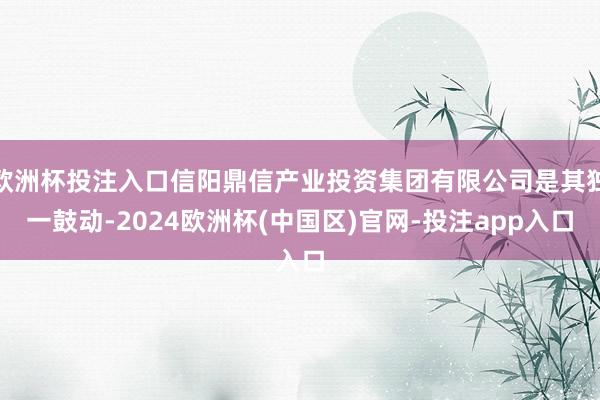 欧洲杯投注入口信阳鼎信产业投资集团有限公司是其独一鼓动-20