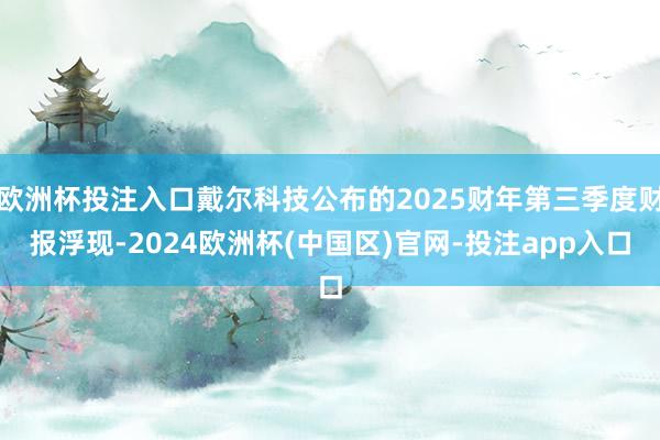 欧洲杯投注入口戴尔科技公布的2025财年第三季度财报浮现-2