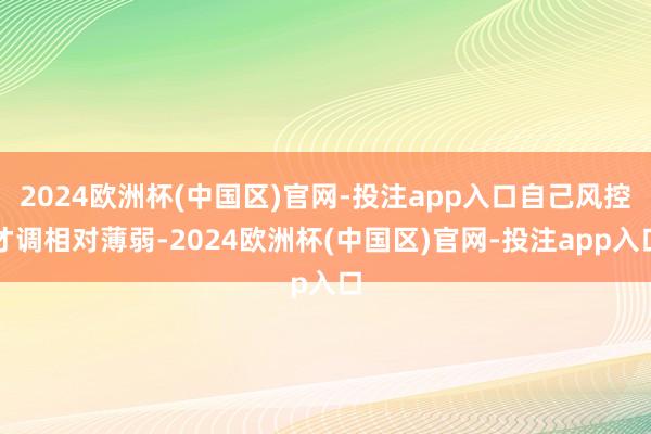 2024欧洲杯(中国区)官网-投注app入口自己风控才调相对薄弱-2024欧洲杯(中国区)官网-投注app入口