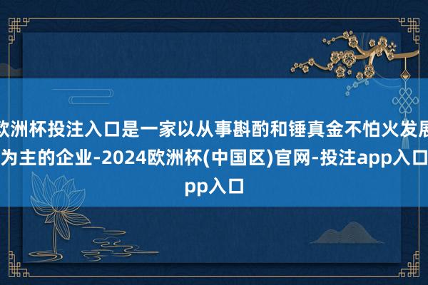 欧洲杯投注入口是一家以从事斟酌和锤真金不怕火发展为主的企业-2024欧洲杯(中国区)官网-投注app入口