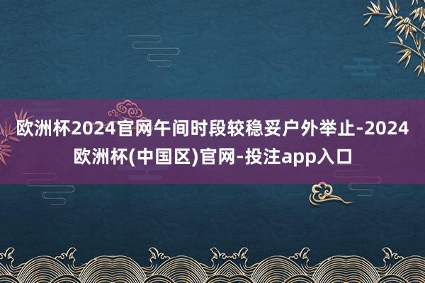 欧洲杯2024官网午间时段较稳妥户外举止-2024欧洲杯(中