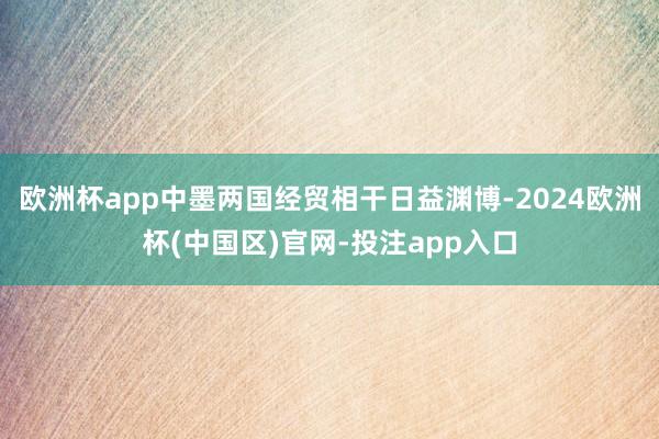 欧洲杯app中墨两国经贸相干日益渊博-2024欧洲杯(中国区
